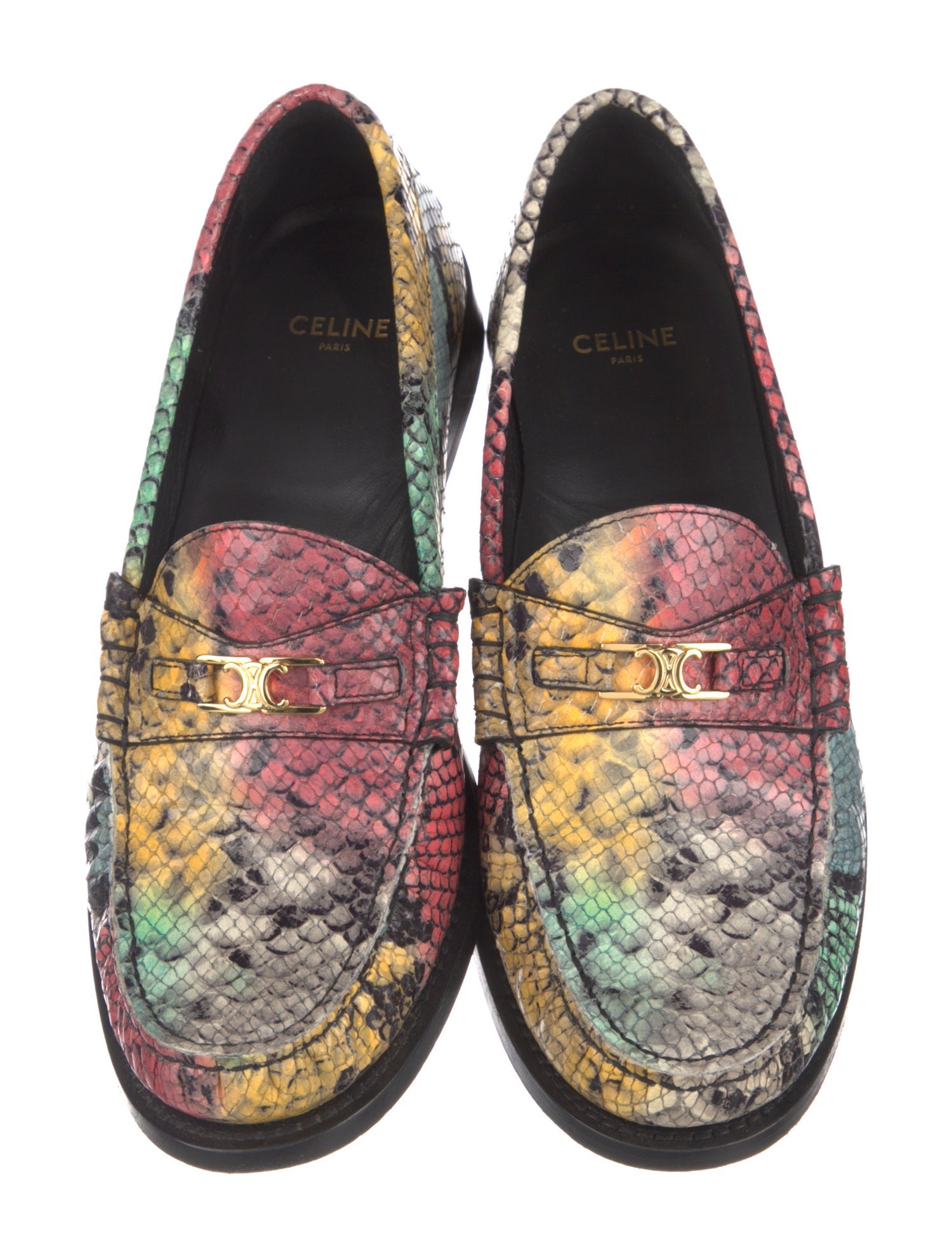 Celine Python Animal Print Loafers